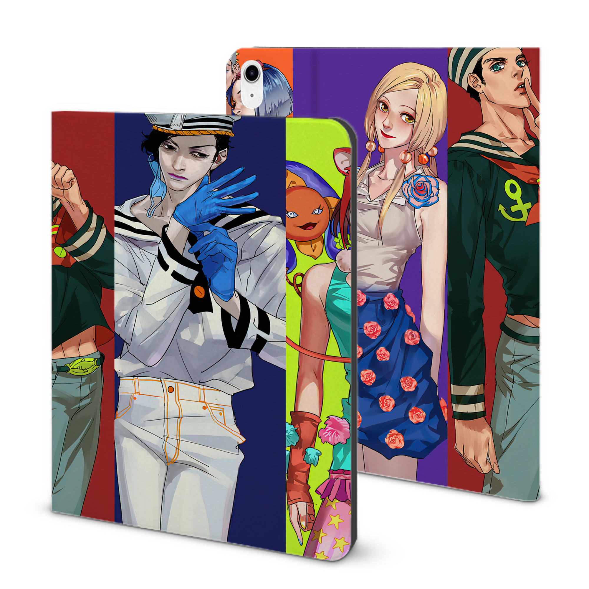 （画像用） ジョジョの奇妙な冒険 JoJo's Bizarre Adventure IPad ケース ブック型 PUレザー TPU 耐衝撃 軽量 薄型 ペン収納なし 全面保護 IPad 各モデル対応